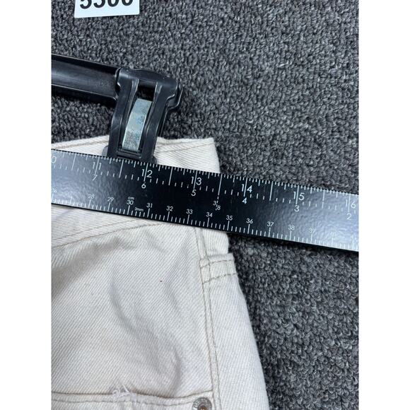 BDG by Urban Outfitters Wide Leg Baggy Jean Womens 28 Ivory High-Rise Distressed - Picture 9 of 11